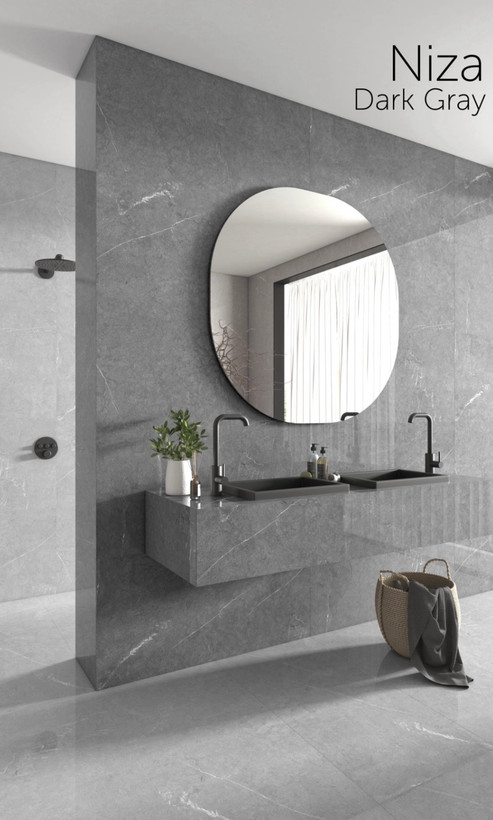 سرامیک ۱۲۰*۶۰ NIZA DARK GRAY لوتوس